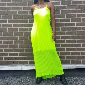 Neon yellow summer maxi dress